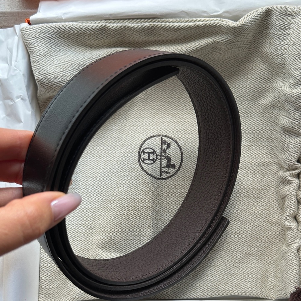 Hermès Black Leather Belt